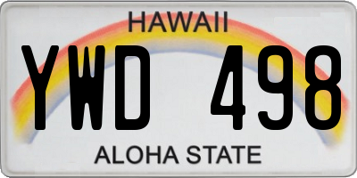HI license plate YWD498