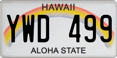 HI license plate YWD499