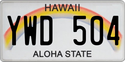 HI license plate YWD504