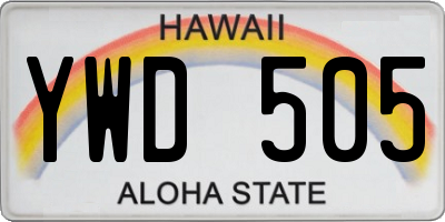 HI license plate YWD505