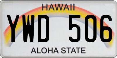 HI license plate YWD506