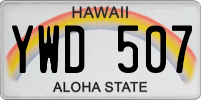 HI license plate YWD507