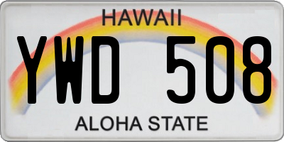 HI license plate YWD508