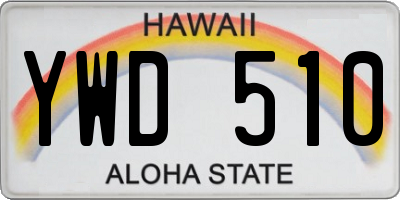 HI license plate YWD510