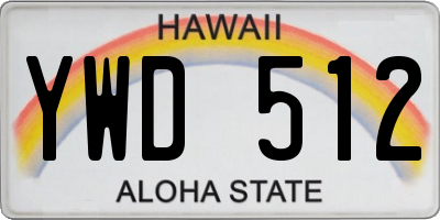 HI license plate YWD512