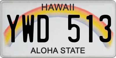 HI license plate YWD513