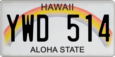 HI license plate YWD514