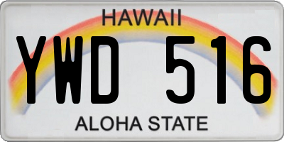 HI license plate YWD516