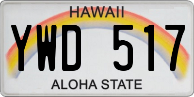 HI license plate YWD517