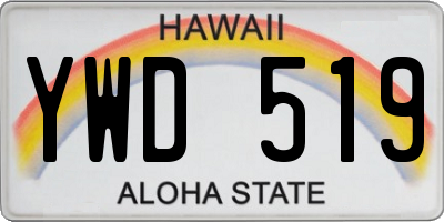 HI license plate YWD519
