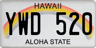 HI license plate YWD520