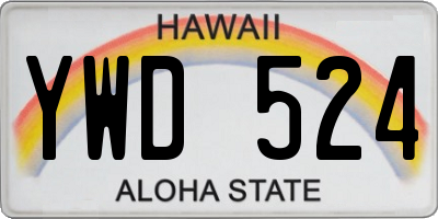 HI license plate YWD524