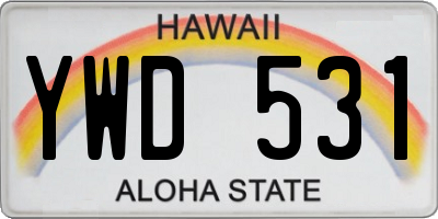 HI license plate YWD531