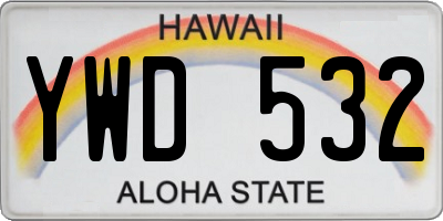 HI license plate YWD532