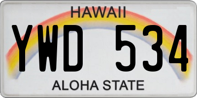 HI license plate YWD534