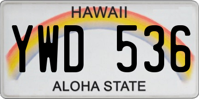 HI license plate YWD536