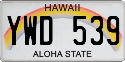 HI license plate YWD539
