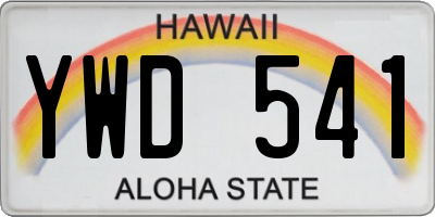 HI license plate YWD541