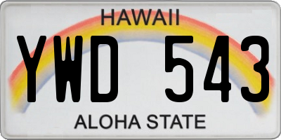 HI license plate YWD543