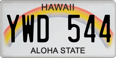 HI license plate YWD544