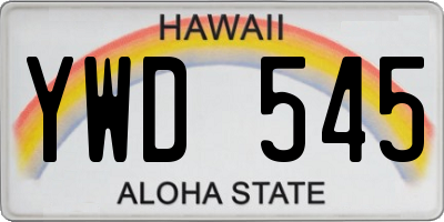 HI license plate YWD545