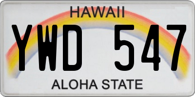 HI license plate YWD547
