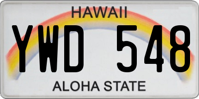 HI license plate YWD548