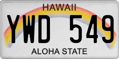 HI license plate YWD549