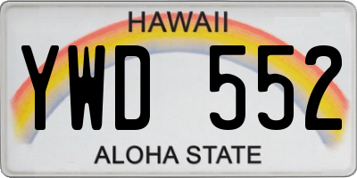HI license plate YWD552