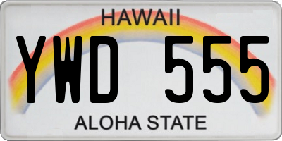 HI license plate YWD555