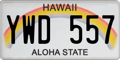 HI license plate YWD557