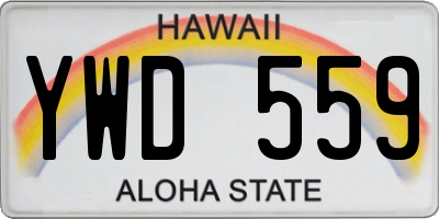 HI license plate YWD559