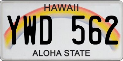 HI license plate YWD562