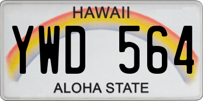HI license plate YWD564
