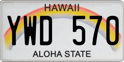 HI license plate YWD570