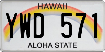 HI license plate YWD571