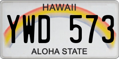 HI license plate YWD573