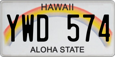 HI license plate YWD574