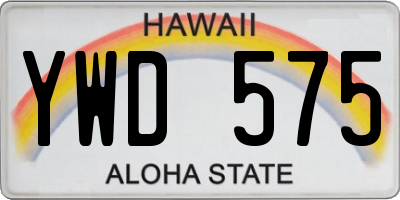 HI license plate YWD575