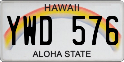HI license plate YWD576