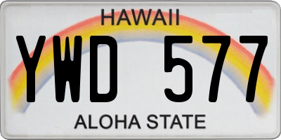 HI license plate YWD577