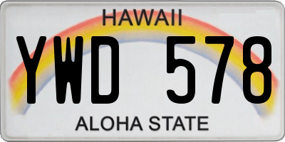 HI license plate YWD578
