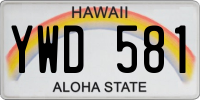 HI license plate YWD581