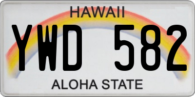 HI license plate YWD582
