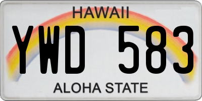 HI license plate YWD583