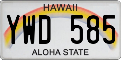HI license plate YWD585
