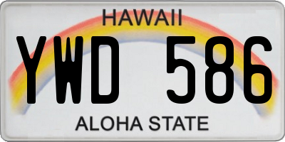HI license plate YWD586