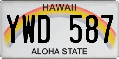 HI license plate YWD587