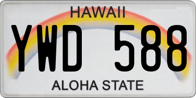 HI license plate YWD588