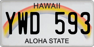 HI license plate YWD593